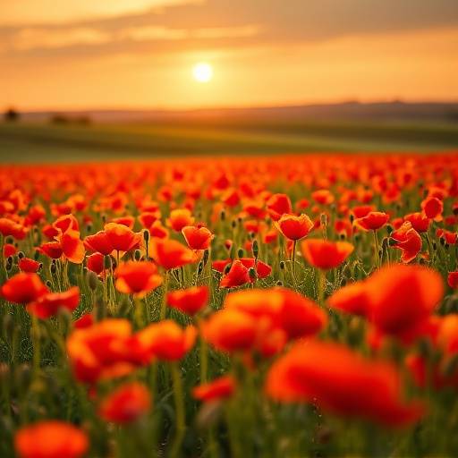 Séance photo dans un champ de coquelicots en Normandie.