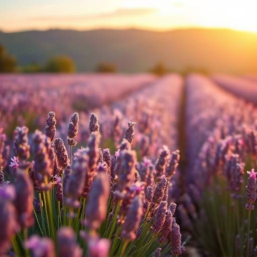 Un champ de lavande en fleur en Provence, un lieu emblématique de la région.