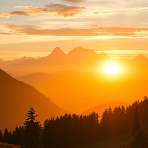 Vue panoramique sur les montagnes franäaises au lever du soleil, symbolisant l'étendue des lieux que nous trouvons.